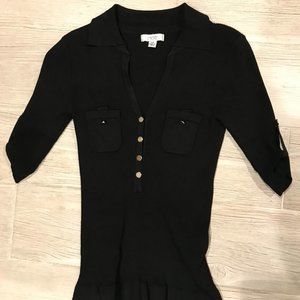 CACHE Black Top Ribbed Size XS
